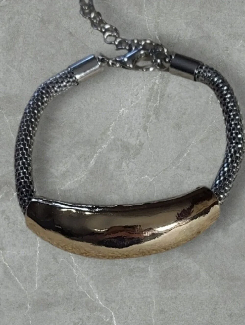 NWT Nadine West Two-Tone Slide Chain Bracelet